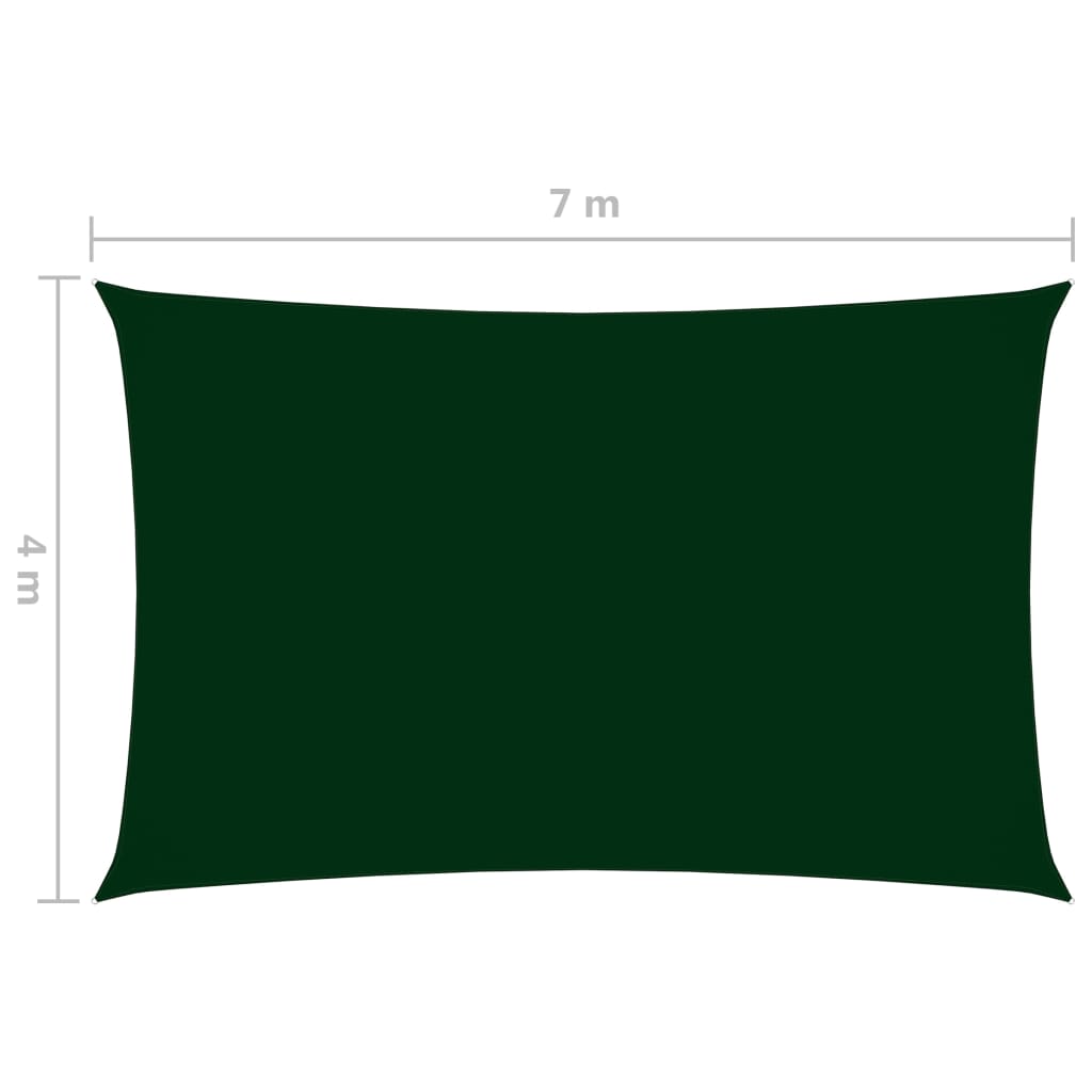 vidaXL Sunshade Sail Oxford Fabric Rectangular 4x7 m Dark Green