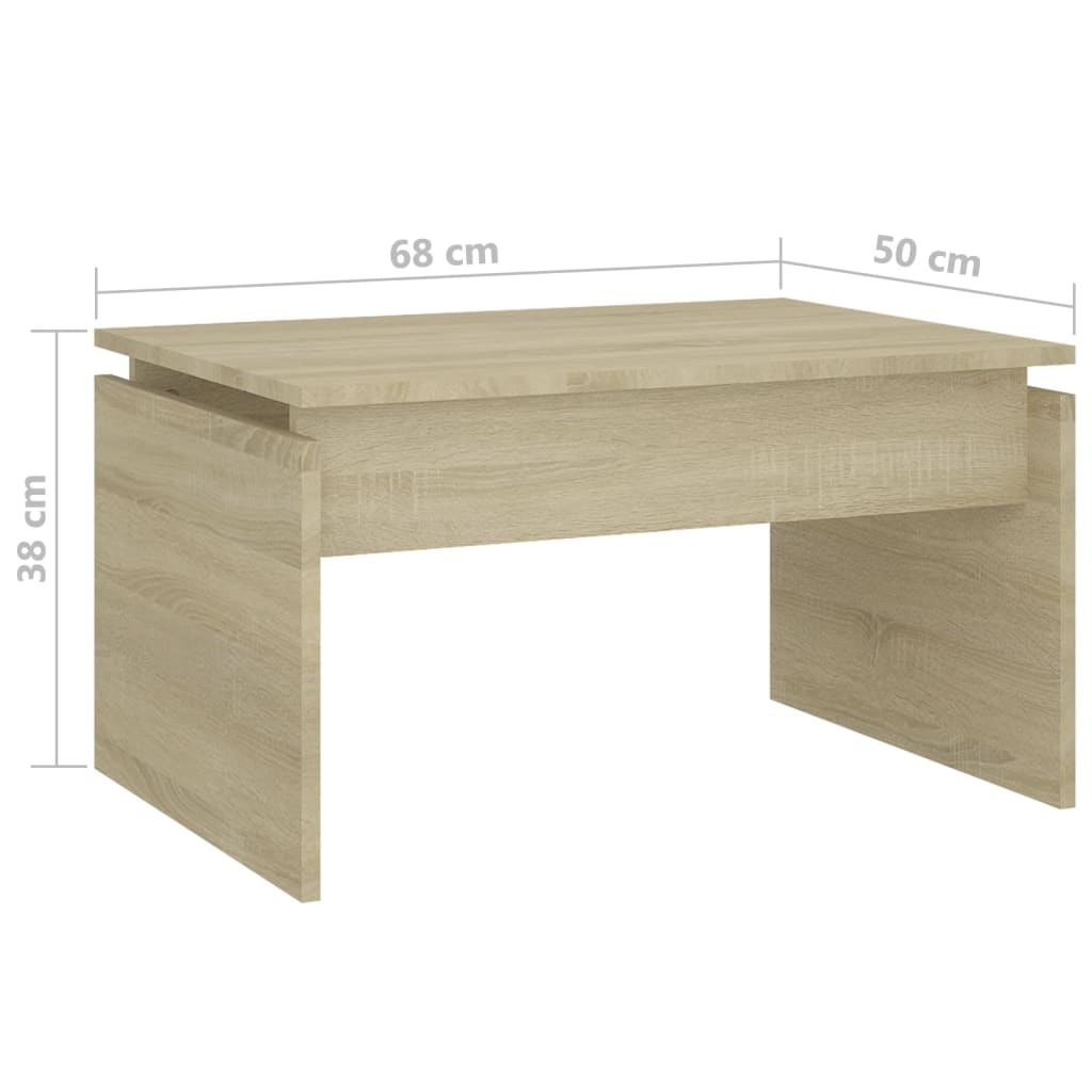 vidaXL Coffee Table Sonoma Oak 68x50x38 cm Engineered Wood