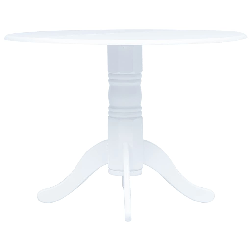 vidaXL Dining Table White 106 cm Solid Rubber Wood