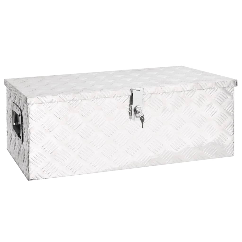 vidaXL Storage Box Silver 80x39x30 cm Aluminium