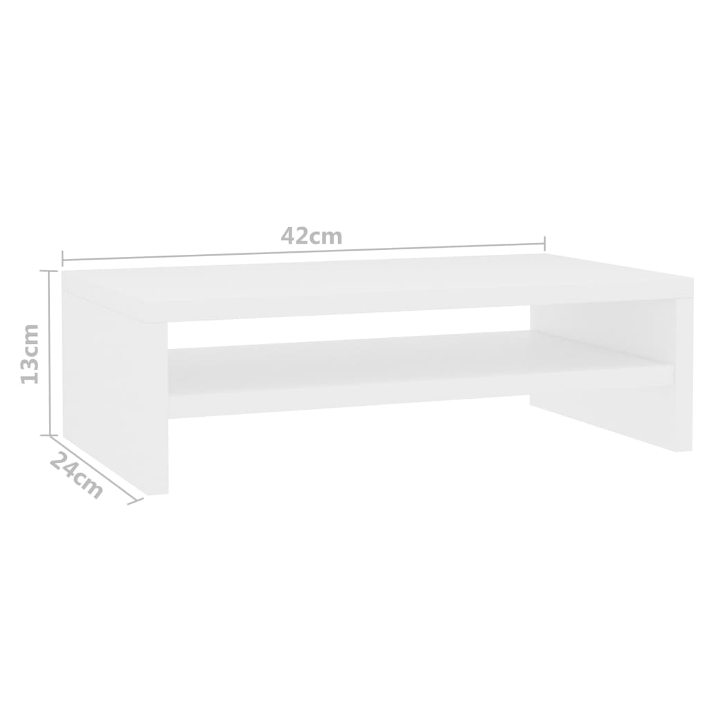 vidaXL Monitor Stand White 42x24x13 cm Engineered Wood