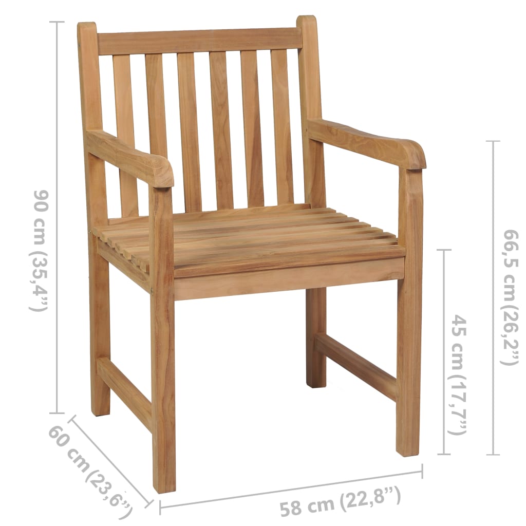 vidaXL Outdoor Chairs 6 pcs Solid Teak Wood