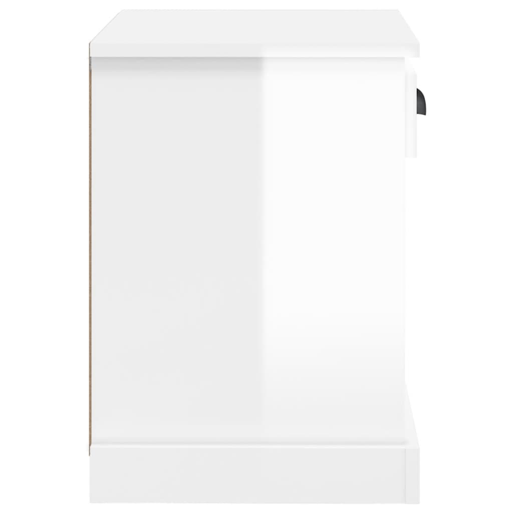 vidaXL Bedside Cabinet High Gloss White 43x36x50 cm