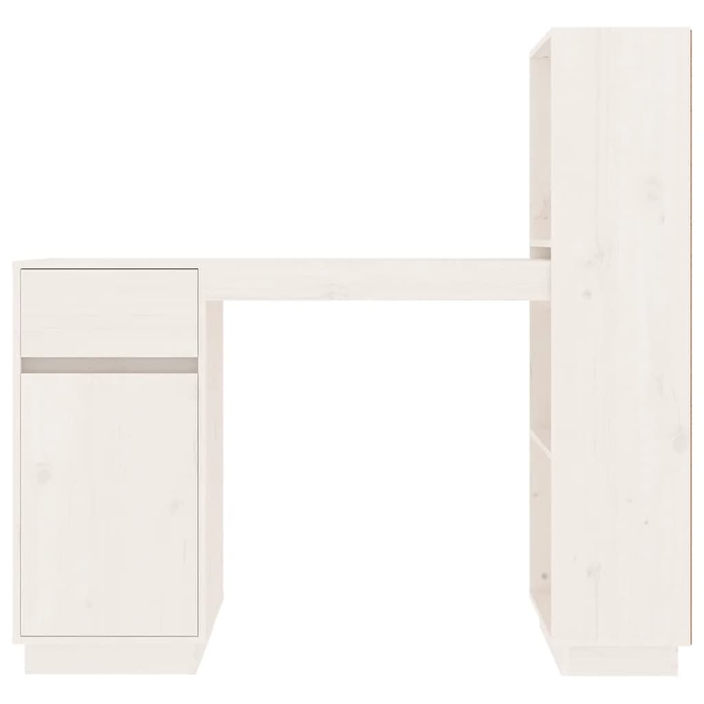 vidaXL Desk White 110x53x117 cm Solid Wood Pine