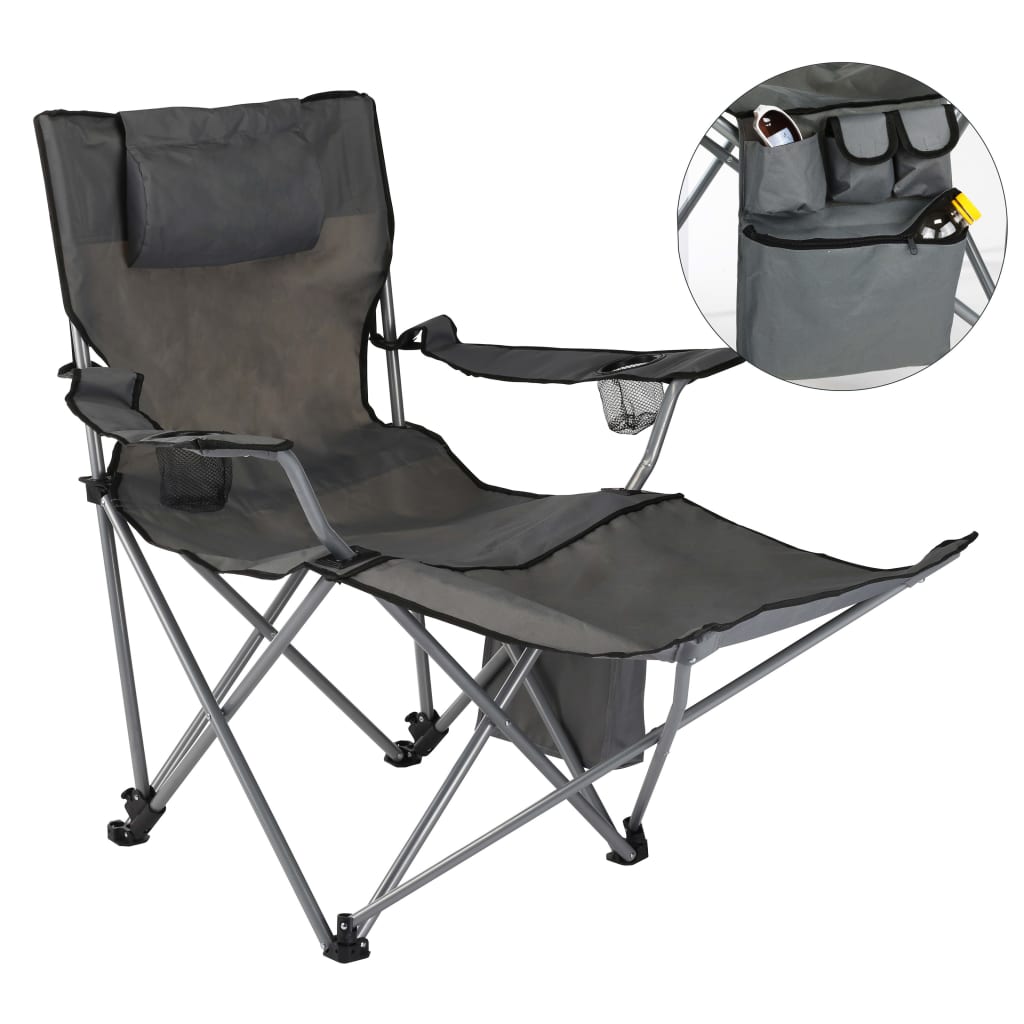 Camping chair with store footrest
