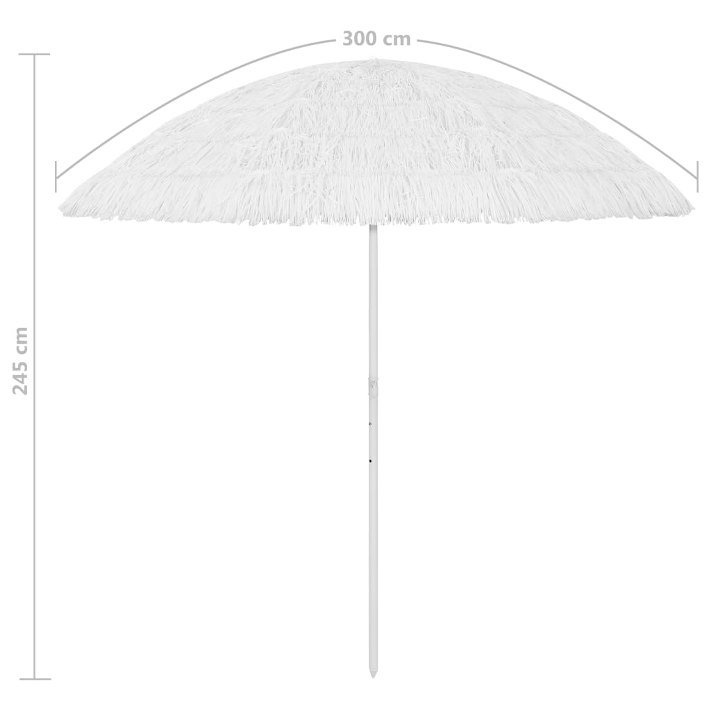 vidaXL Hawaii Beach Umbrella White 300 cm