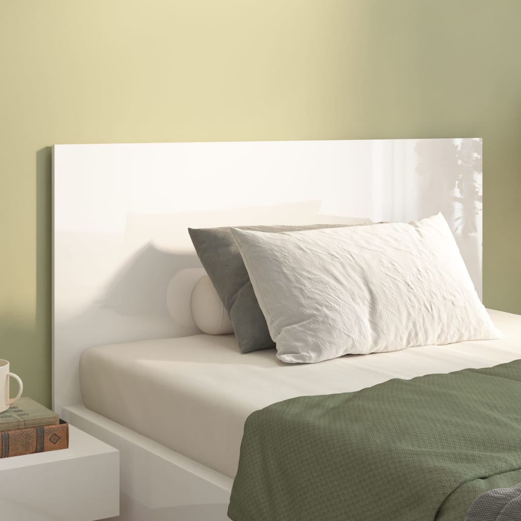 vidaXL Bed Headboard High Gloss White 120x1.5x80 cm Engineered Wood