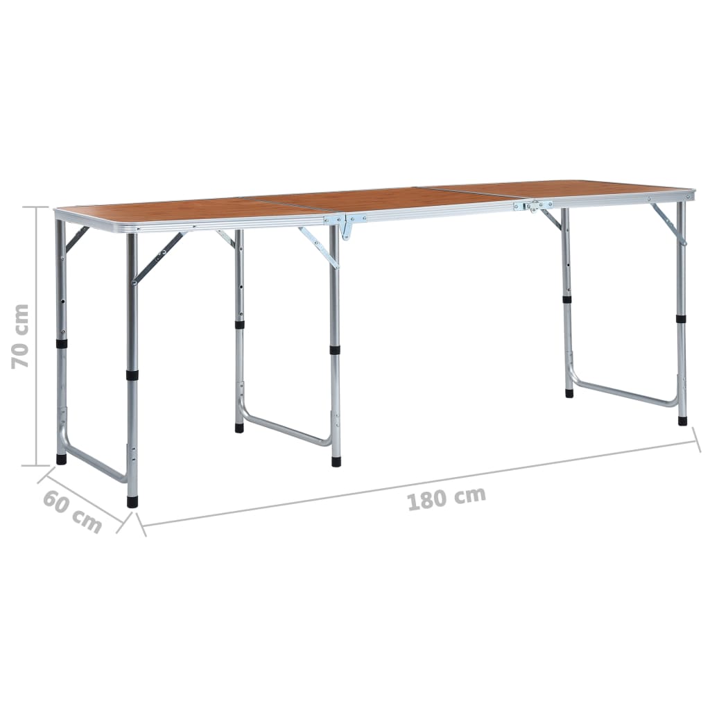 vidaXL Foldable Camping Table Aluminium 180x60 cm