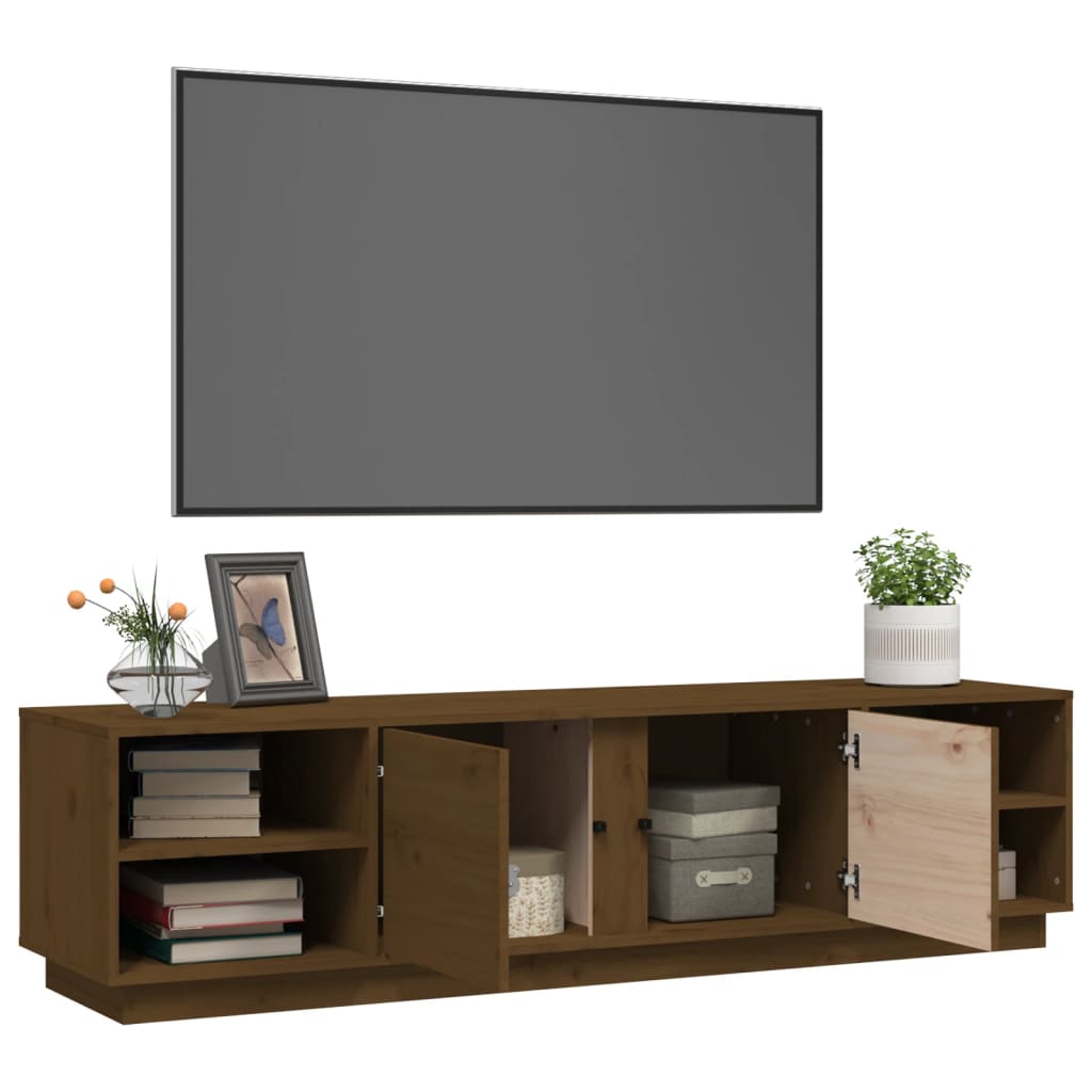 vidaXL TV Cabinet Honey Brown 156x40x40 cm Solid Wood Pine