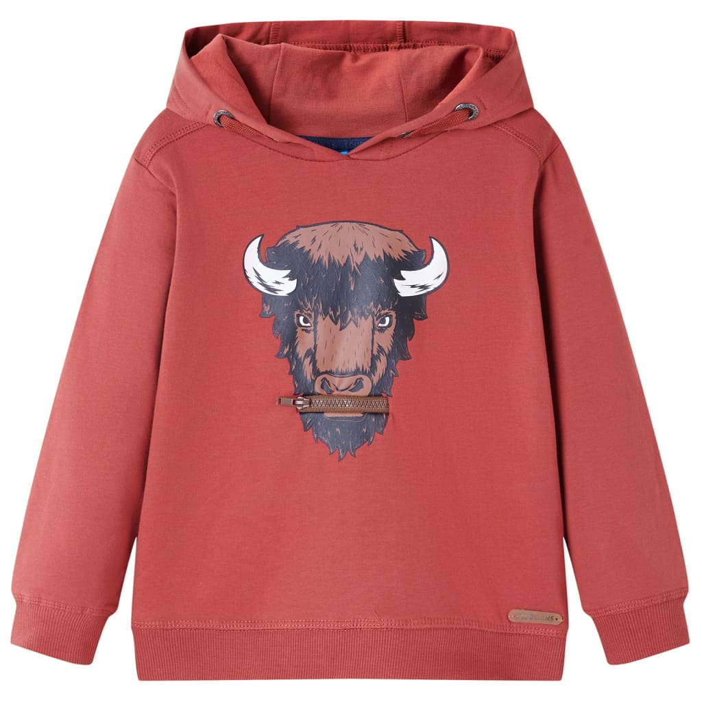 Kids Hooded Sweatshirt Burnt Red 92 vidaXL