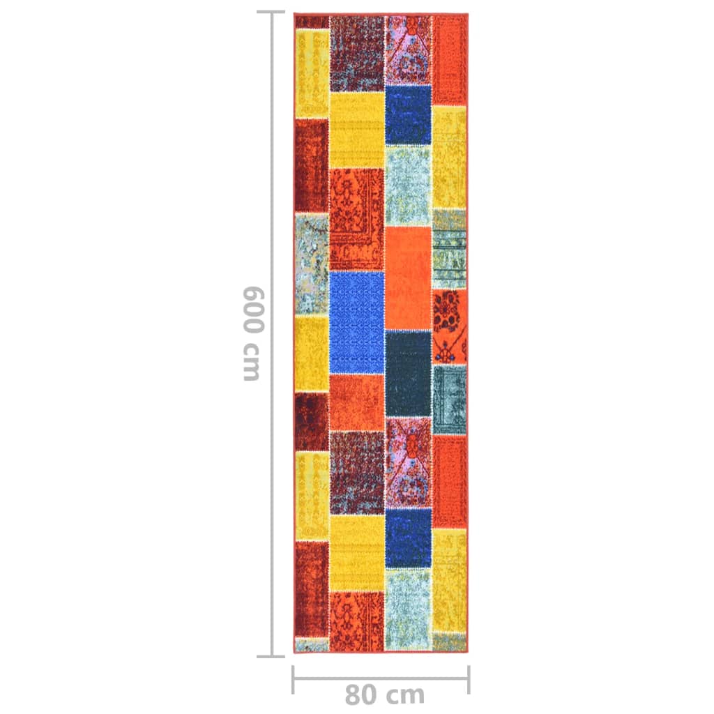 vidaXL Carpet Runner Multicolour 80x600 cm