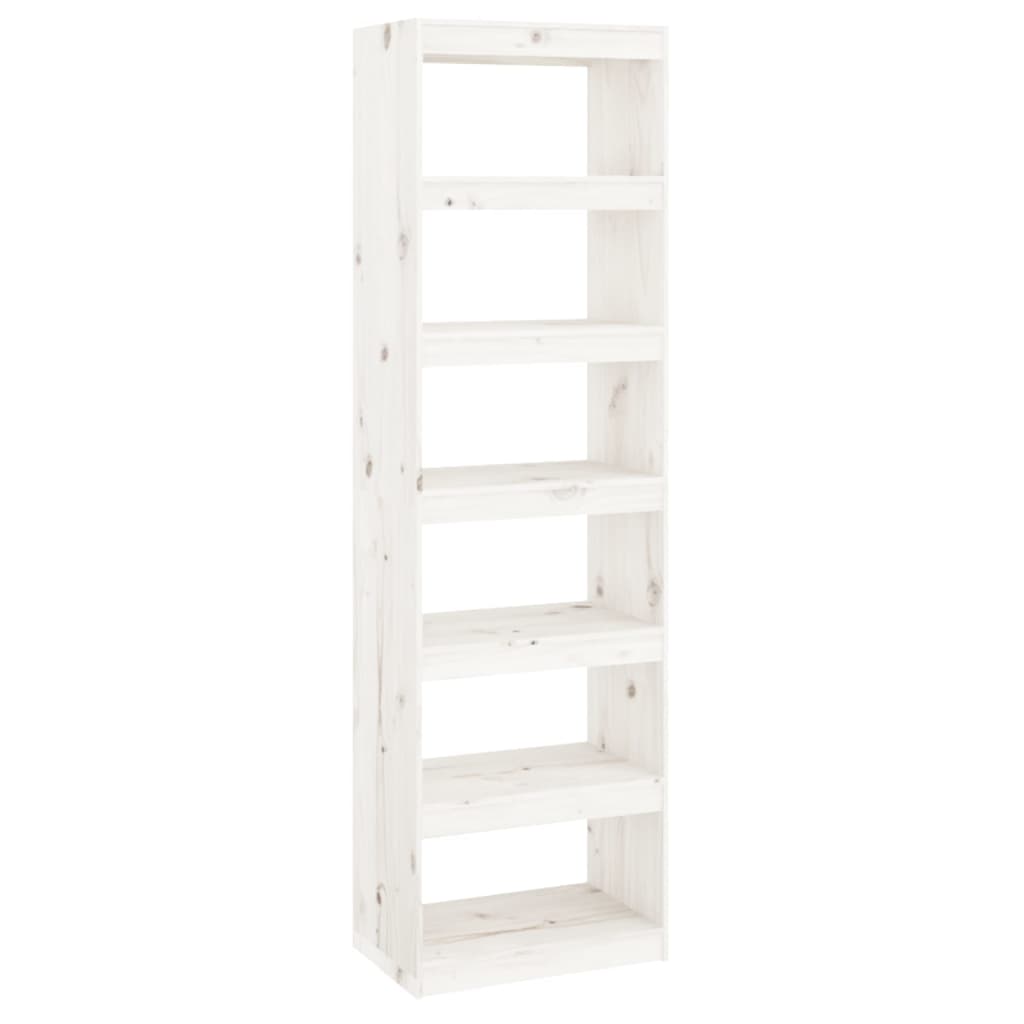 vidaXL Book Cabinet/Room Divider White 60x30x199.5 cm Solid Wood Pine