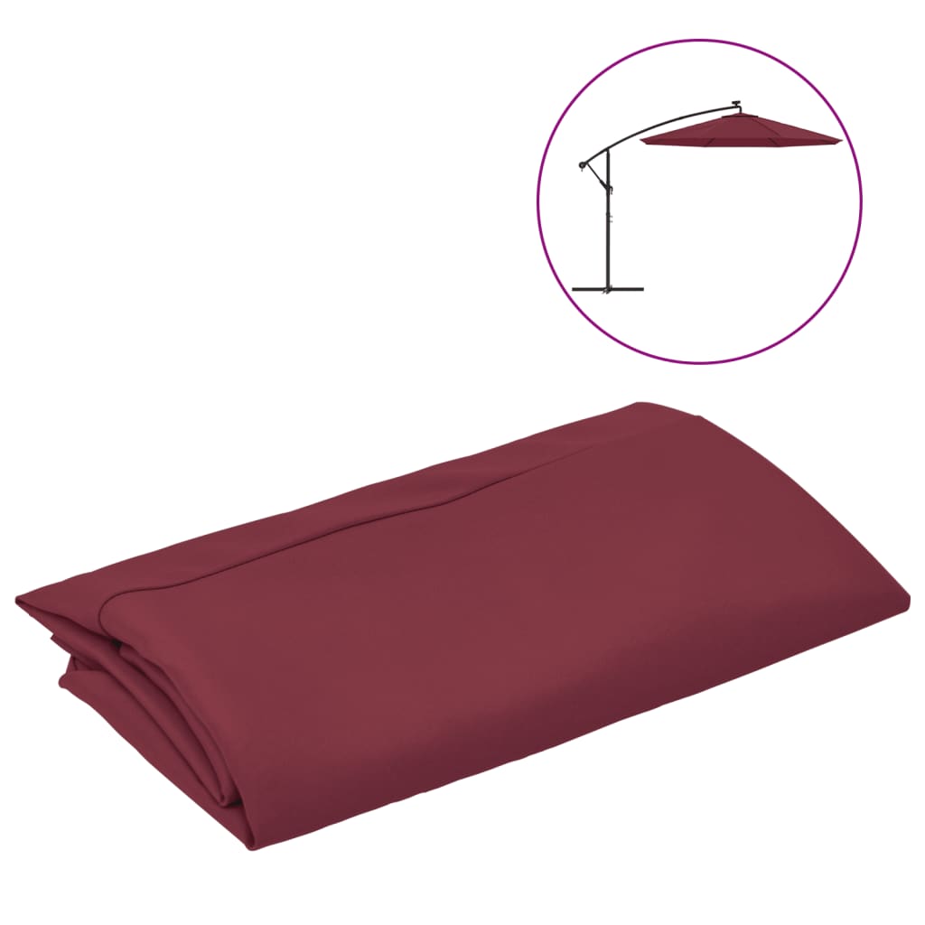 vidaXL Replacement Fabric for Cantilever Umbrella Bordeaux Red 300 cm