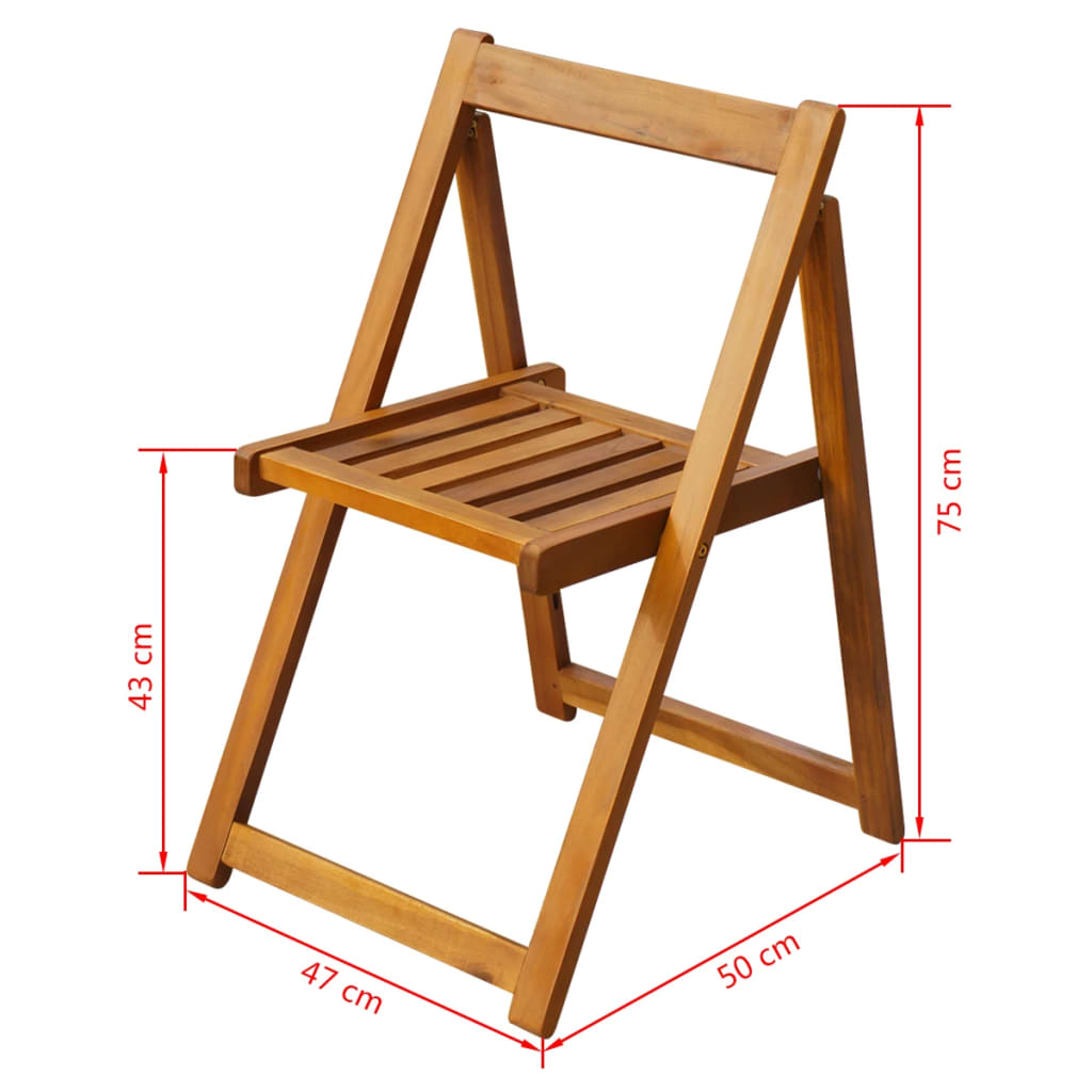 vidaXL Folding Garden Chairs 2 pcs Solid Acacia Wood