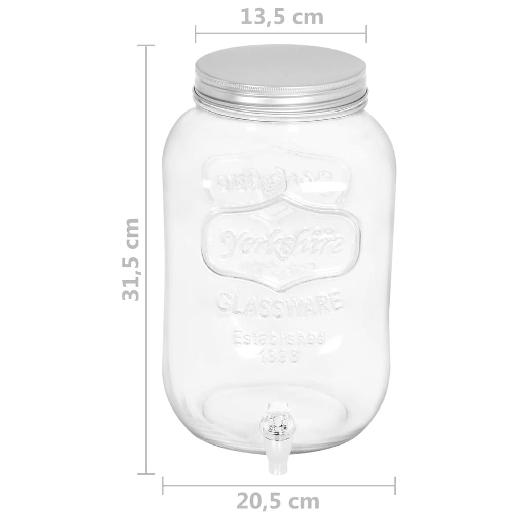vidaXL Beverage Dispensers 2 pcs 8050 ml Glass
