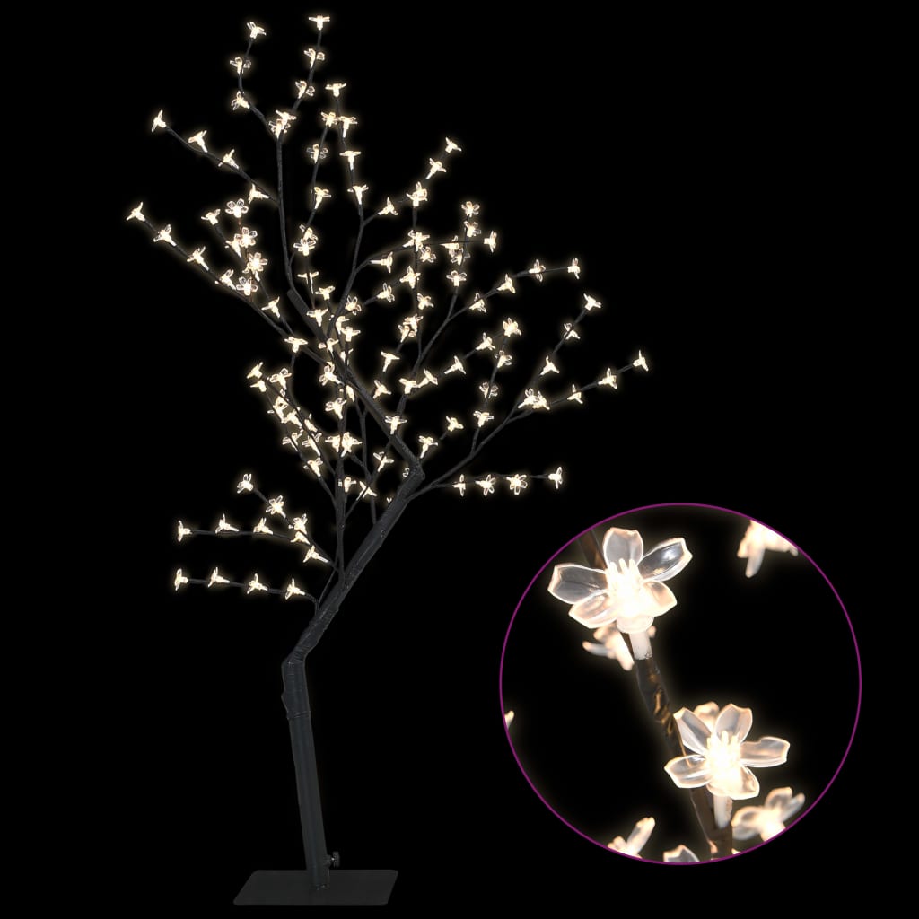 vidaXL Christmas Tree 128 LEDs Warm White Light Cherry Blossom 120 cm