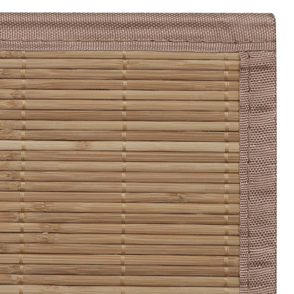Rectangular Brown Bamboo Rug 80 x 200 cm