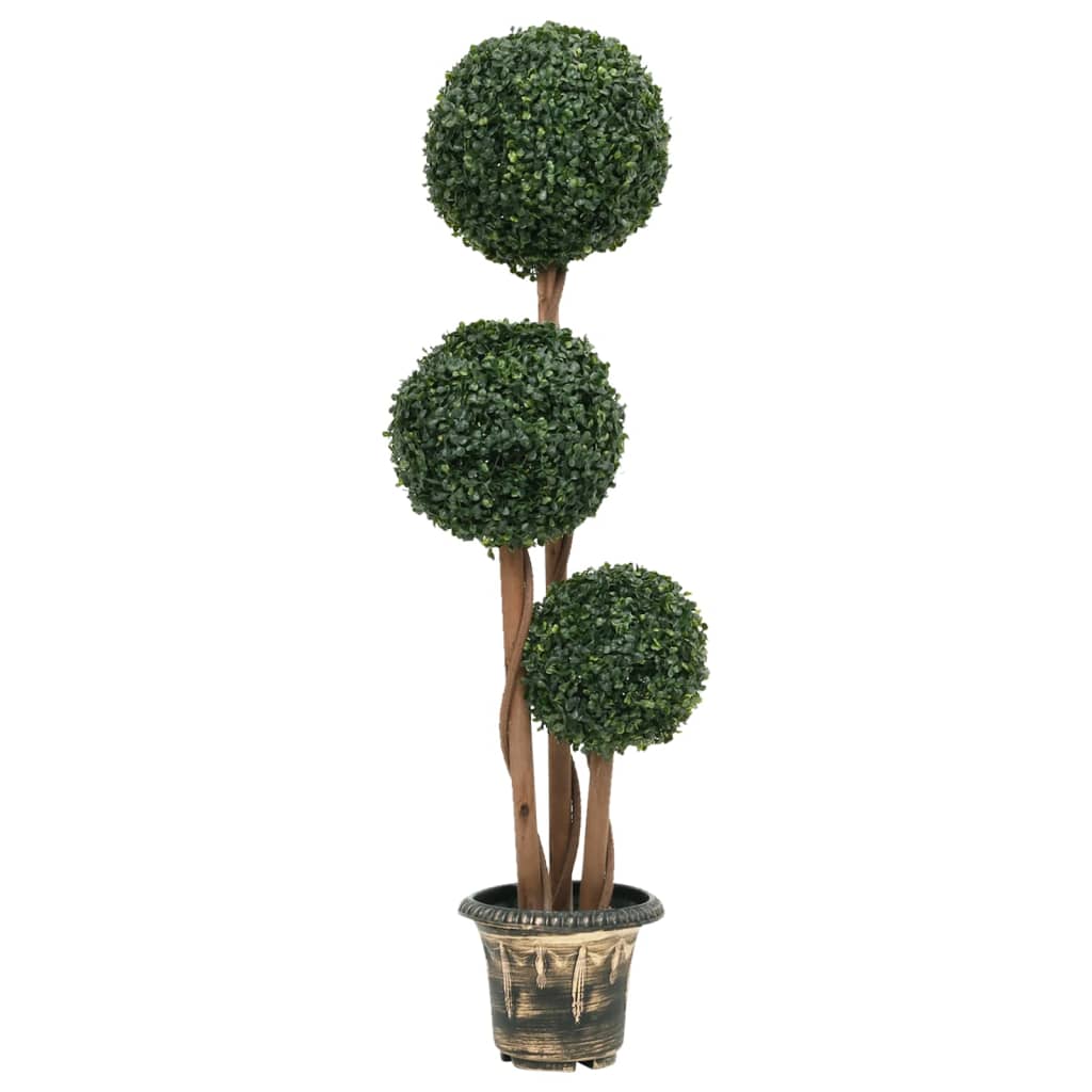 vidaXL Artificial Boxwood Plant with Pot Ball Shaped Green 119 cm