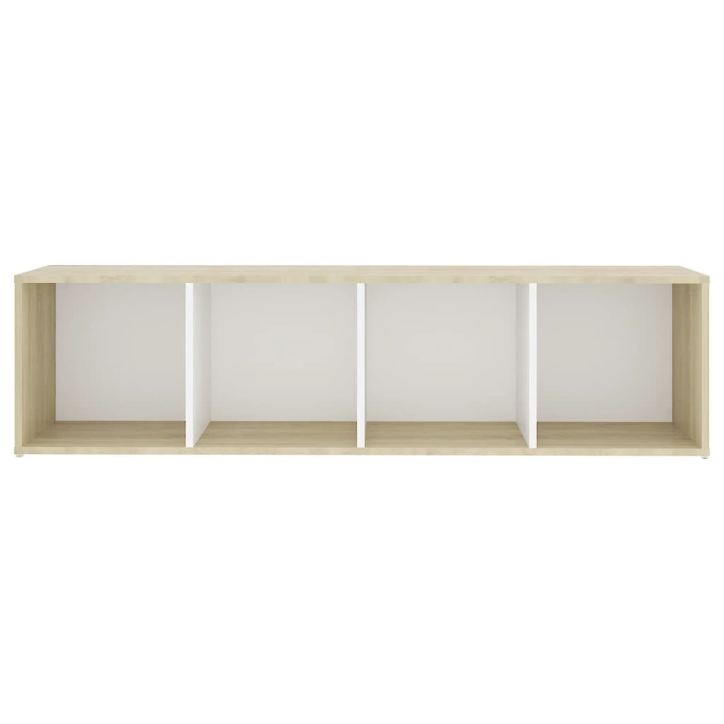 vidaXL TV Cabinets 3 pcs White & Sonoma Oak 142.5x35x36.5 cm Engineered Wood