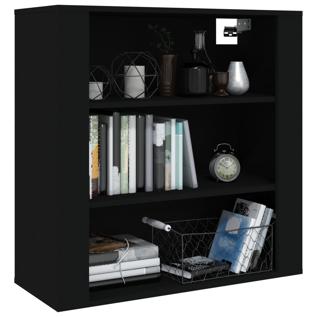 vidaXL Wall Cabinet Black 80x33x80 cm Engineered Wood