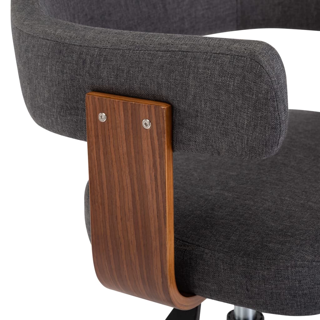 vidaXL Swivel Dining Chairs 6 pcs Grey Bent Wood and Fabric