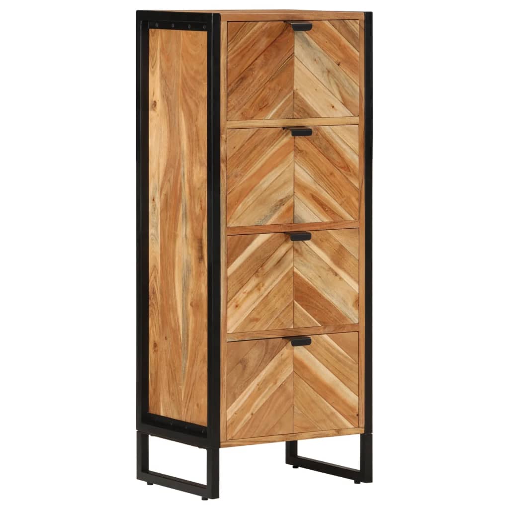 vidaXL Bathroom Cabinet 40x30x100 cm Solid Wood Acacia and Iron
