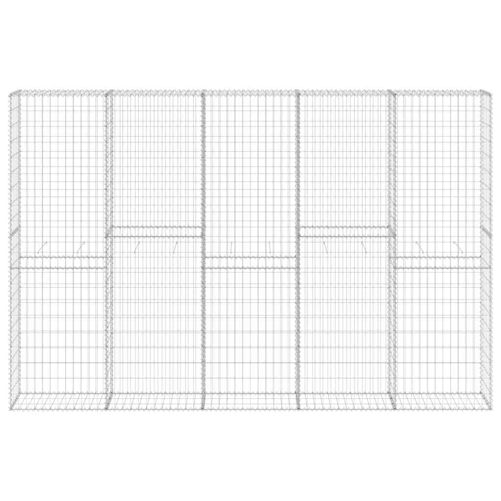 vidaXL Gabion Wall with Covers Galvanised Steel 300x30x200 cm