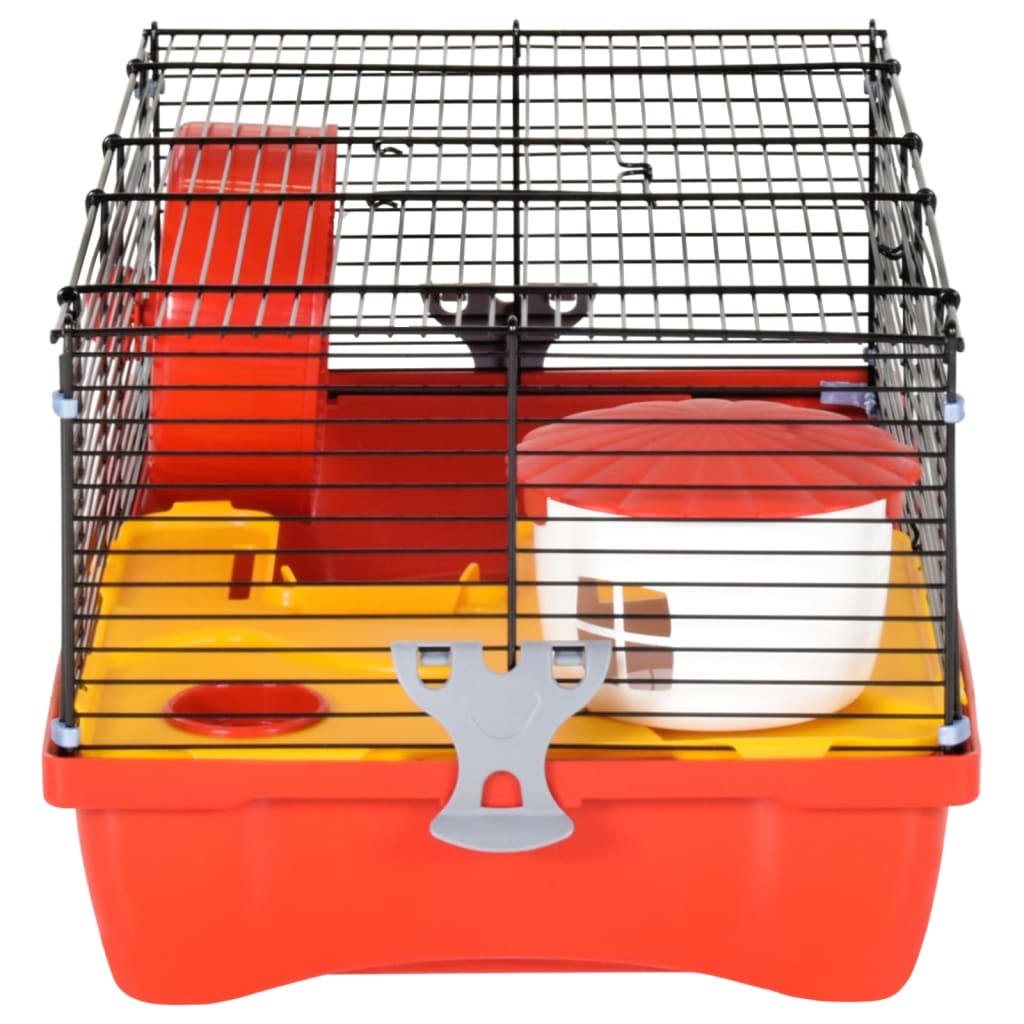 vidaXL Hamster Cage Red 58x32x36 cm Polypropylene and Metal