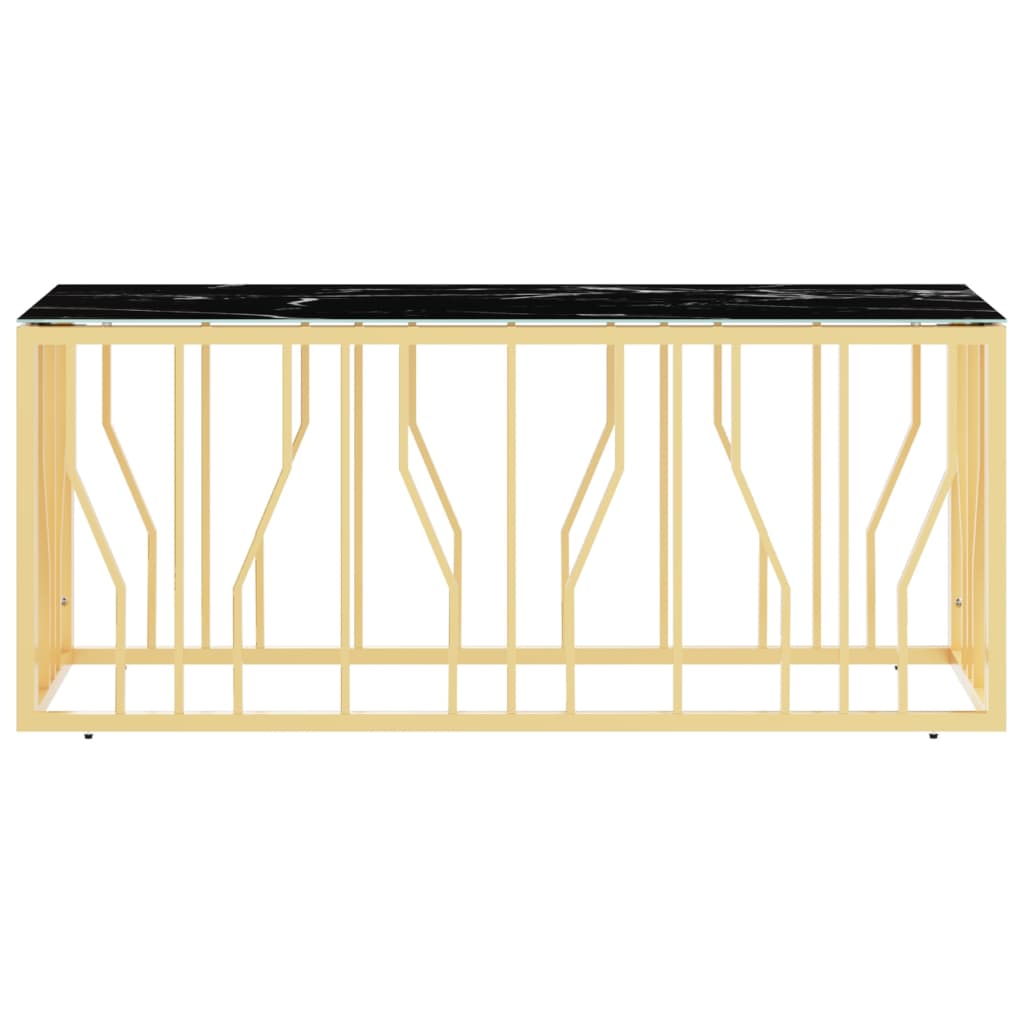 vidaXL Coffee Table Gold 110x45x45 cm Stainless Steel and Glass