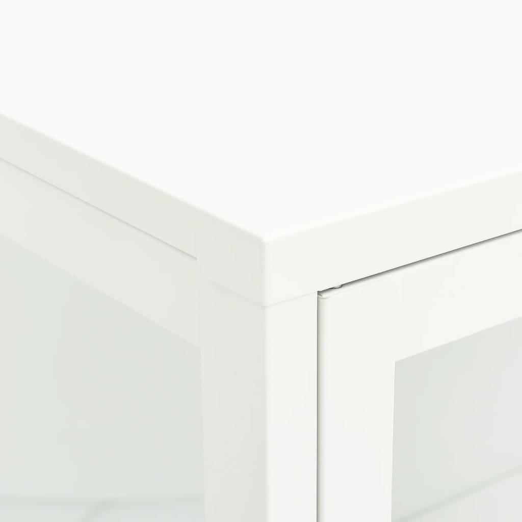 vidaXL Sideboard White 75x35x105 cm Steel and Glass