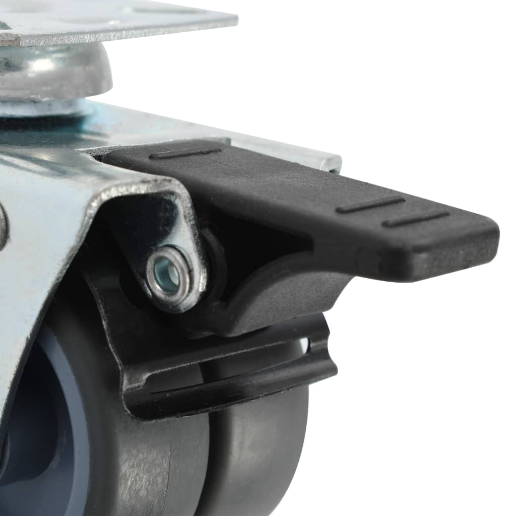vidaXL Twin-wheel Swivel Casters with Double Brakes 4 pcs 50 mm