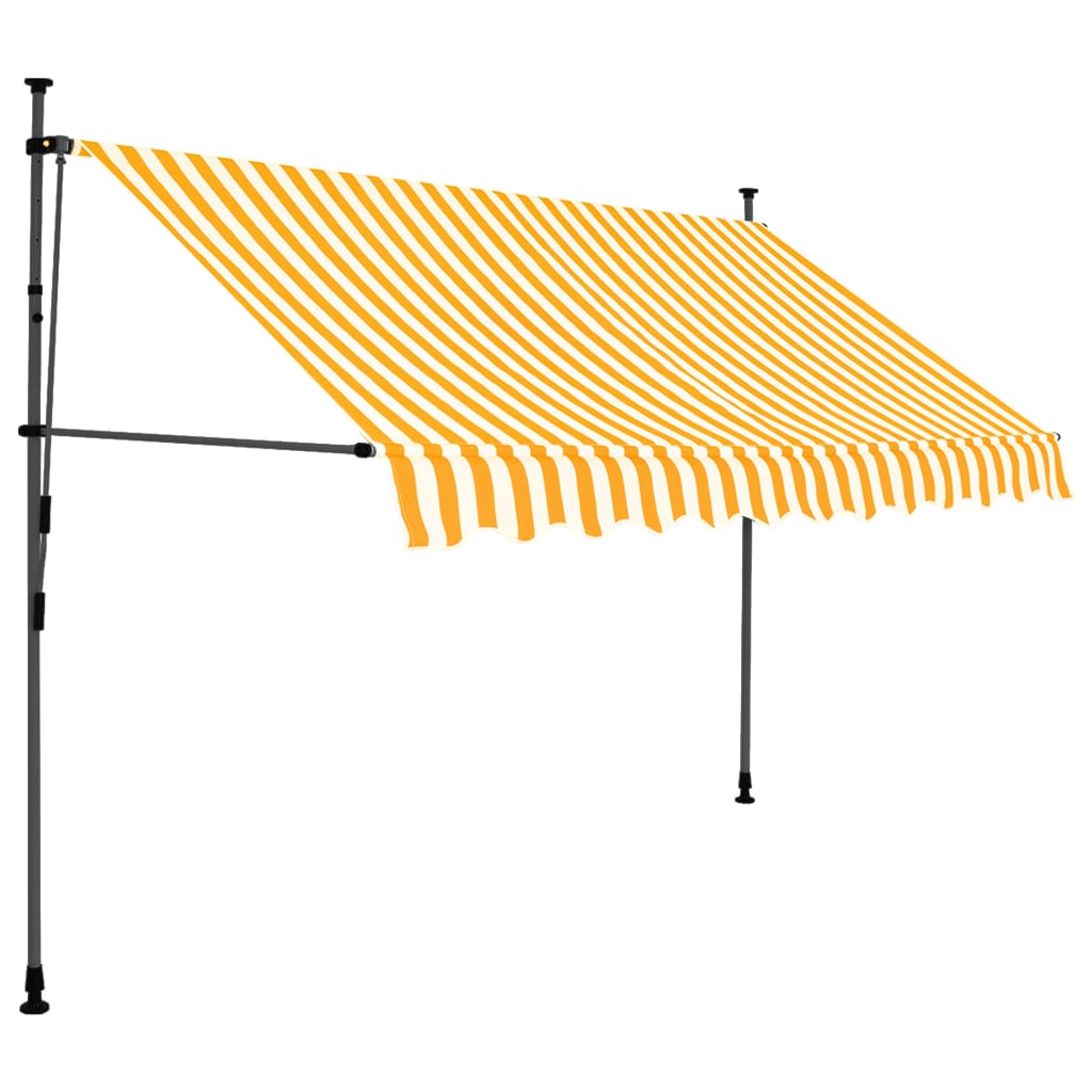 vidaXL Manual Retractable Awning with LED 300 cm White and Orange