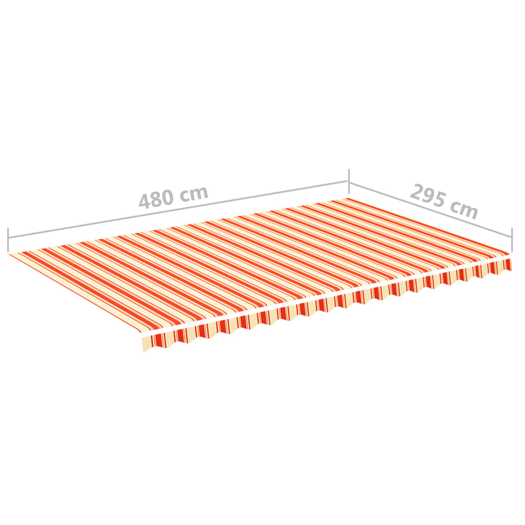 vidaXL Replacement Fabric for Awning Yellow and Orange 5x3 m