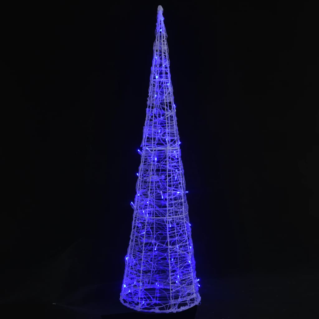 vidaXL Acrylic Decorative Pyramid LED Light Cone Blue 120 cm