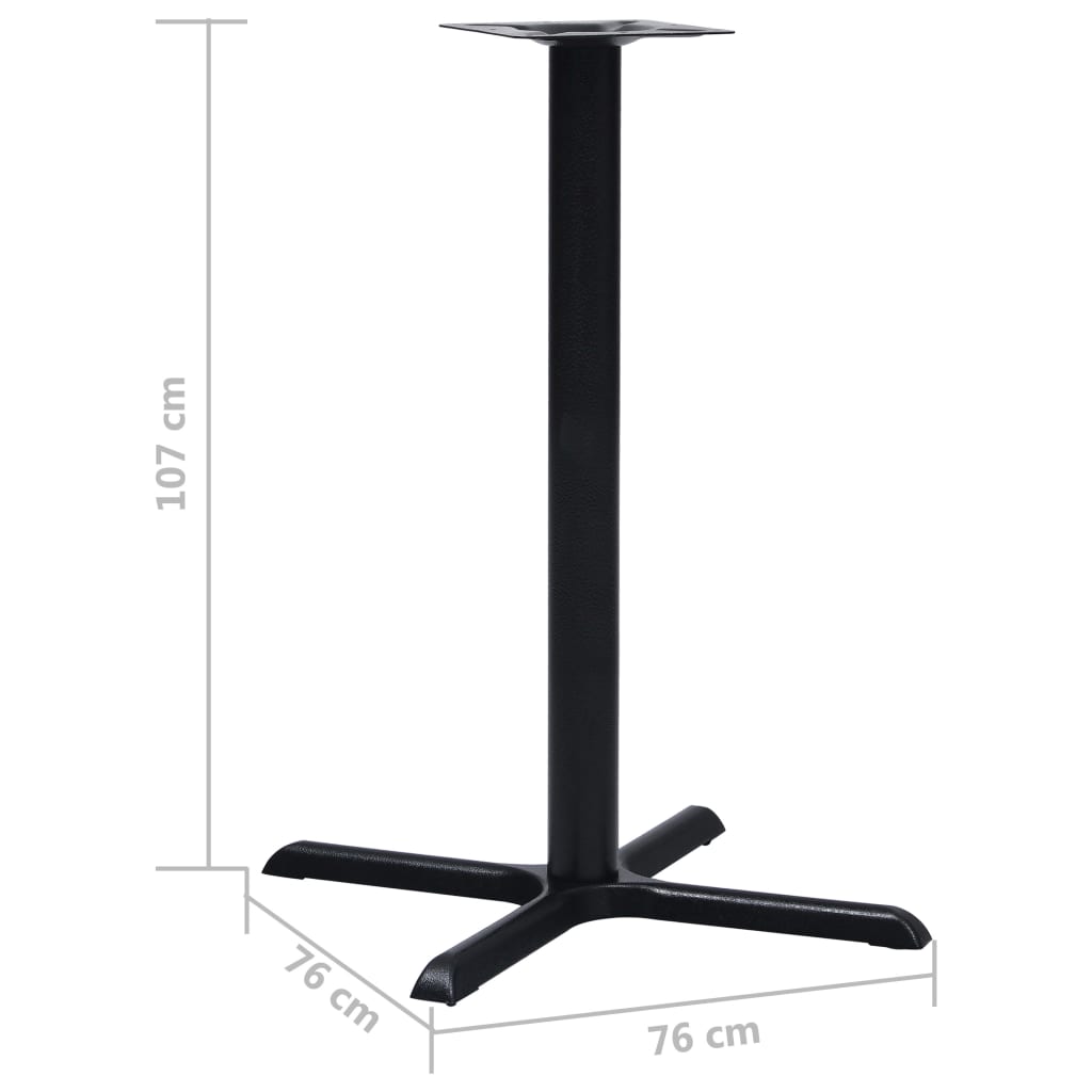 vidaXL Bistro Table Leg Black 76x76x107 cm Cast Iron