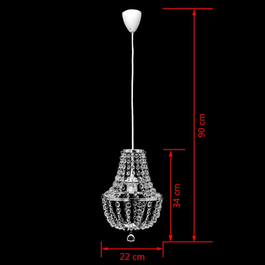 Pendant Ceiling Lamp Chandelier Crystal Design Chrome