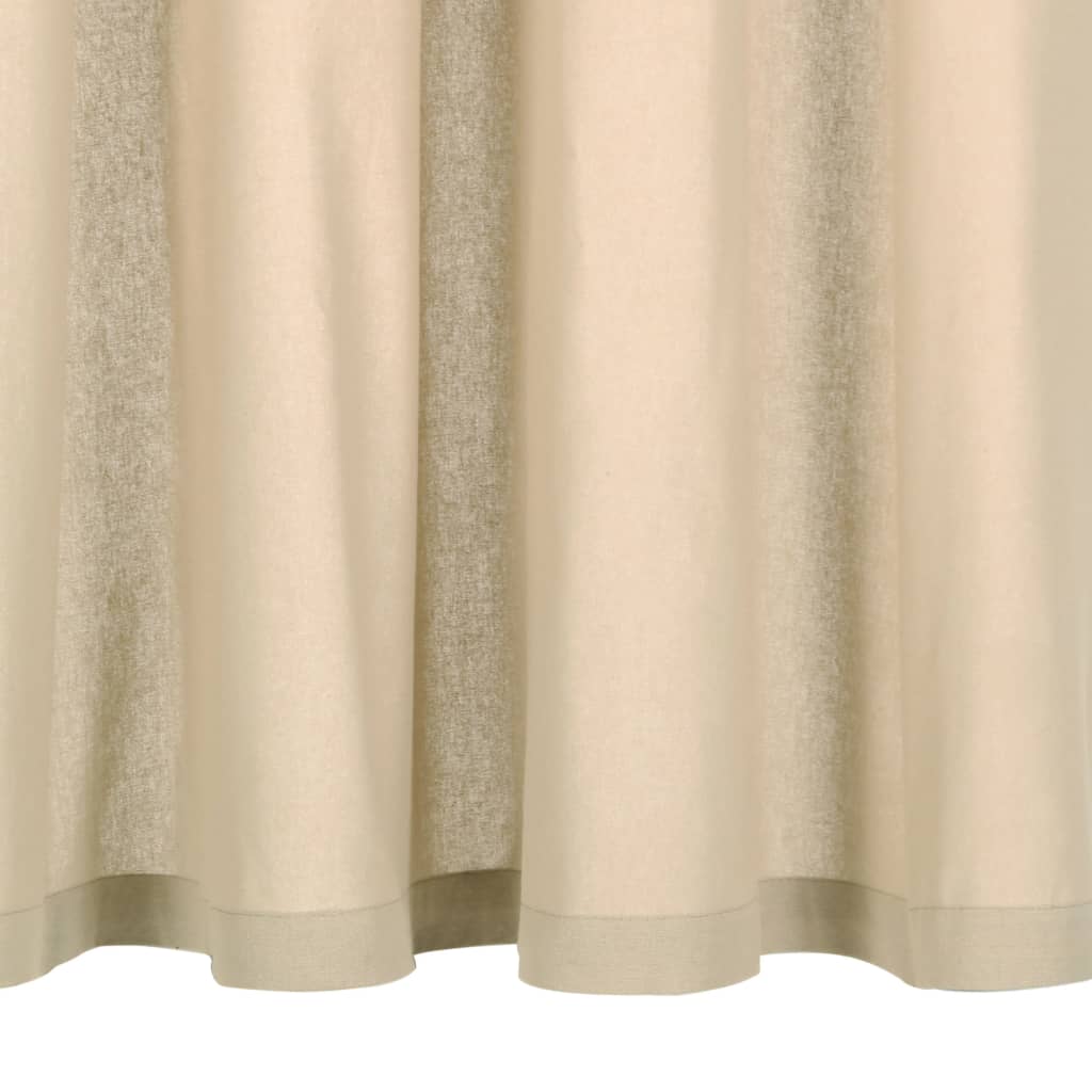 vidaXL Curtains with Metal Rings 2 pcs Cotton 140x245 cm Beige