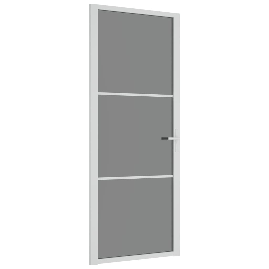 vidaXL Interior Door 83x201.5 cm White ESG Glass and Aluminium