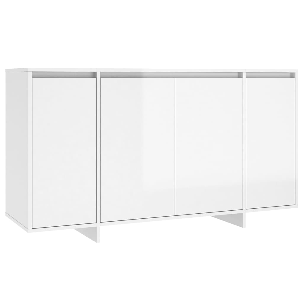 vidaXL Sideboard High Gloss White 135x41x75 cm Engineered Wood