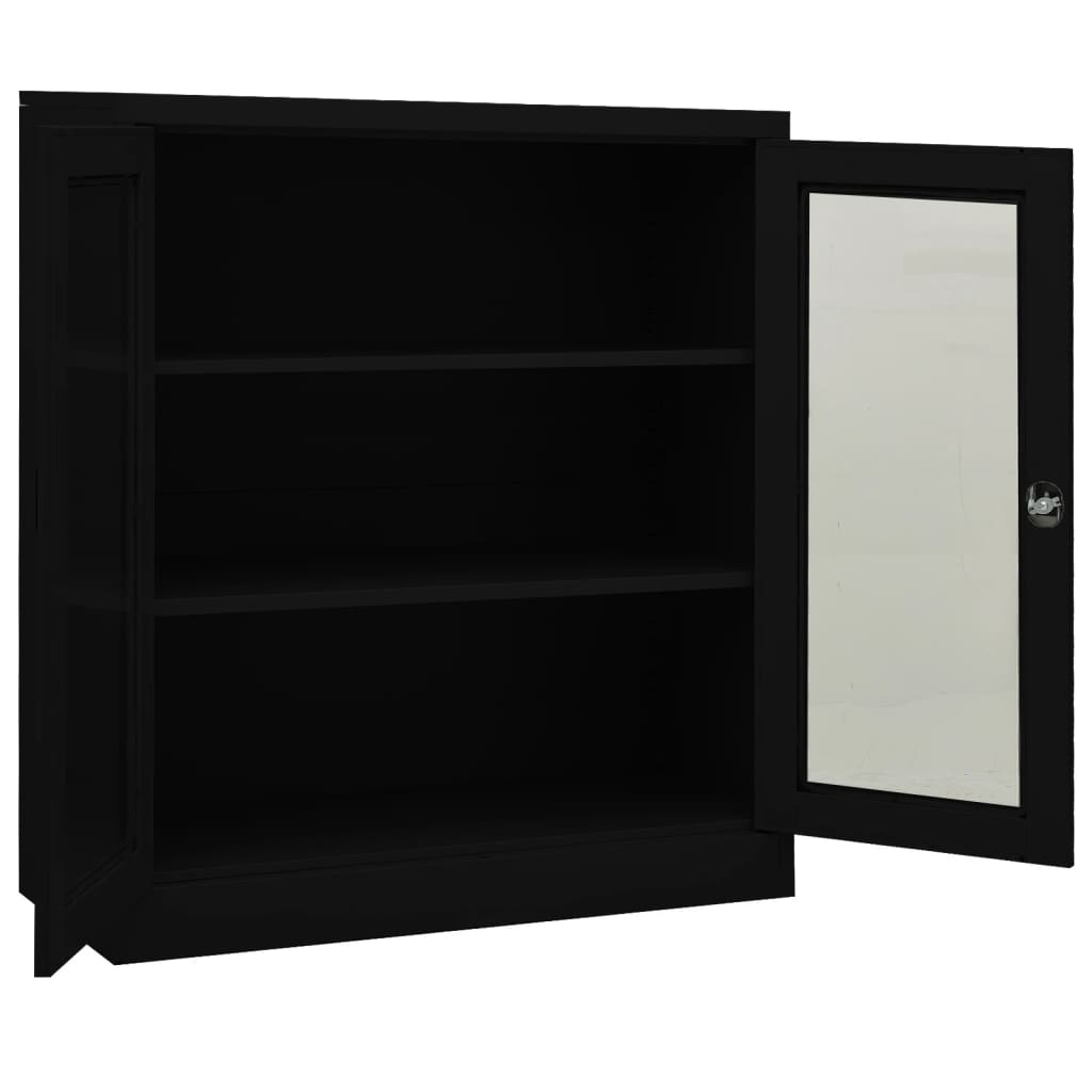 vidaXL Office Cabinet Black 90x40x105 cm Steel