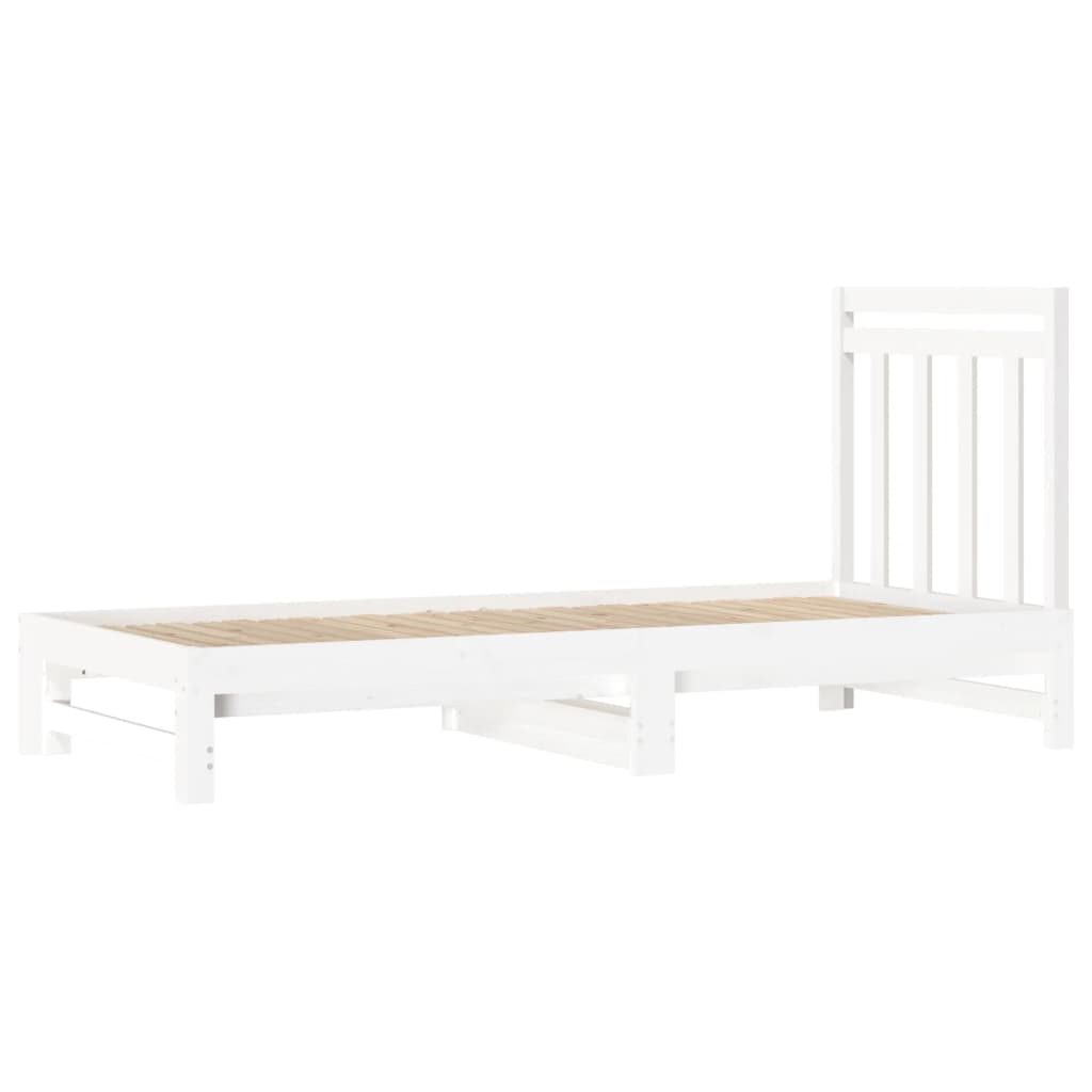 vidaXL Pull-out Day Bed White 2x(90x200) cm Solid Wood Pine