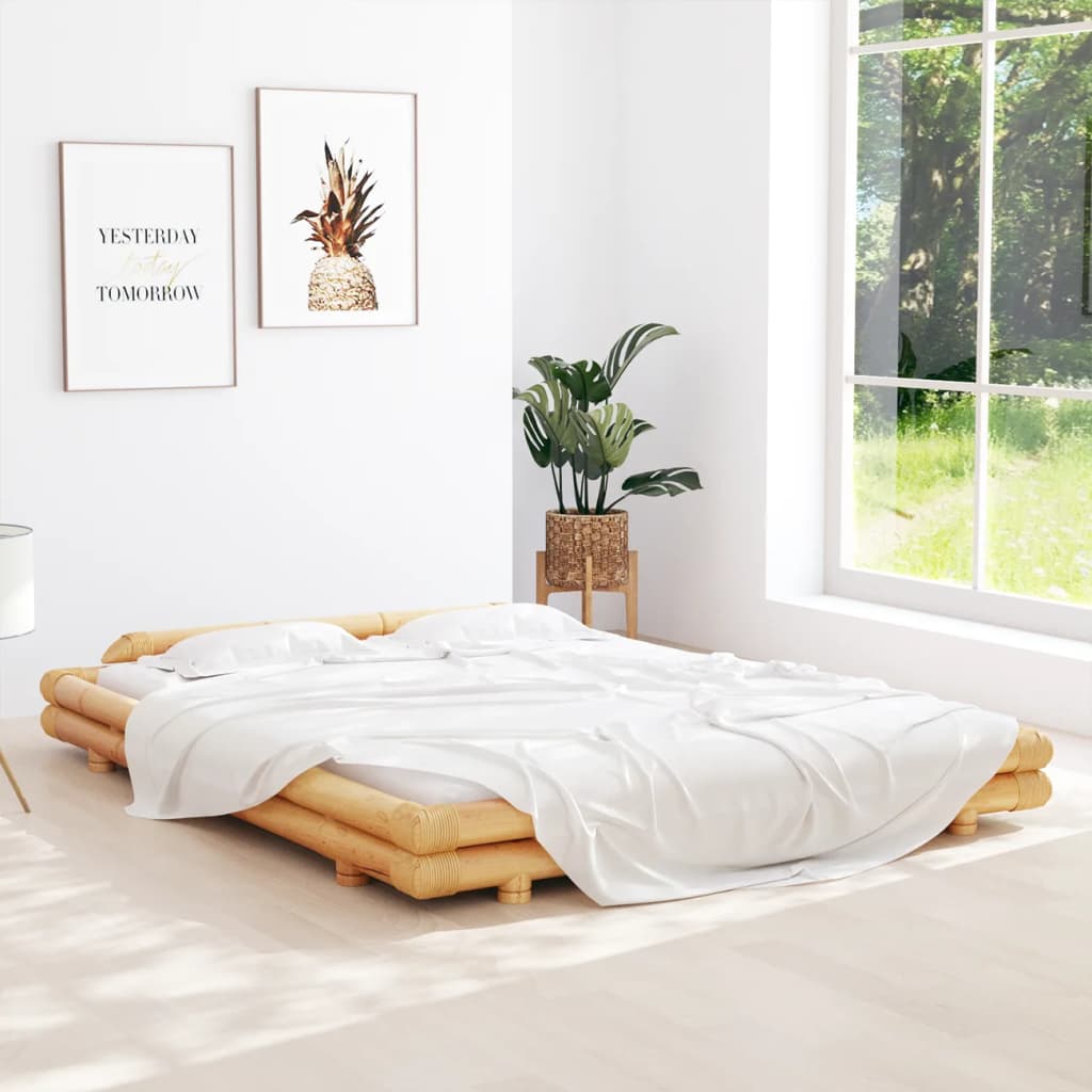 vidaXL Bed Frame Bamboo 160x200 cm