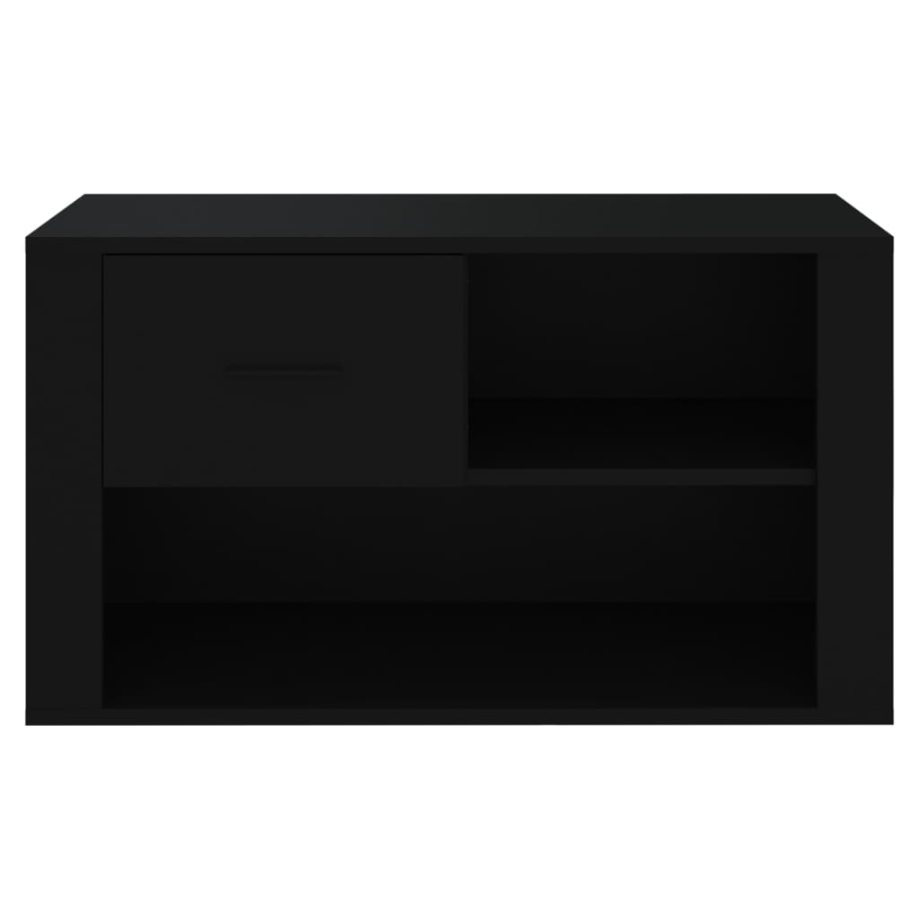 vidaXL Shoe Cabinet Black 80x35x45 cm Engineered Wood