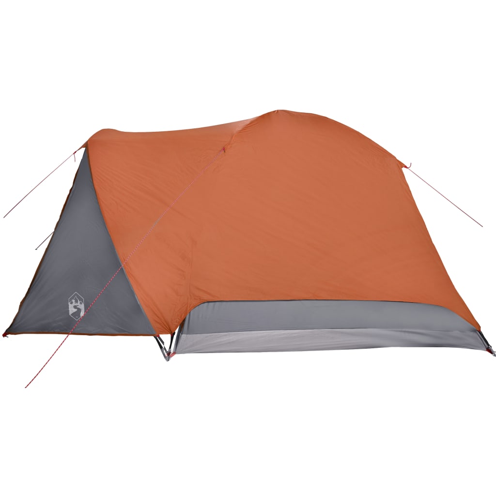 vidaXL Camping Tent 4-Person Grey and Orange Waterproof