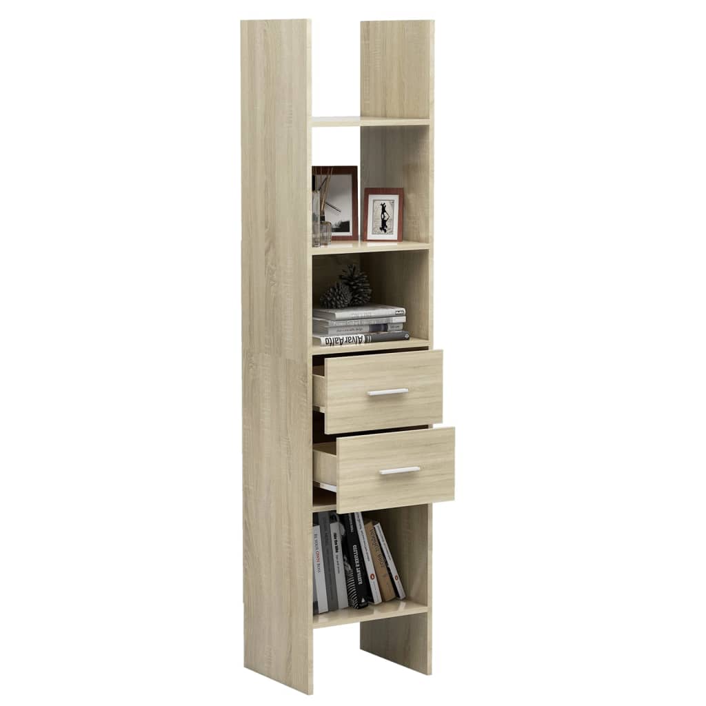 vidaXL Book Cabinet Sonoma Oak 40x35x180 cm Engineered Wood