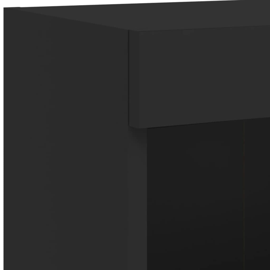 vidaXL 6 Piece TV Wall Units with LED Black Engineered Wood