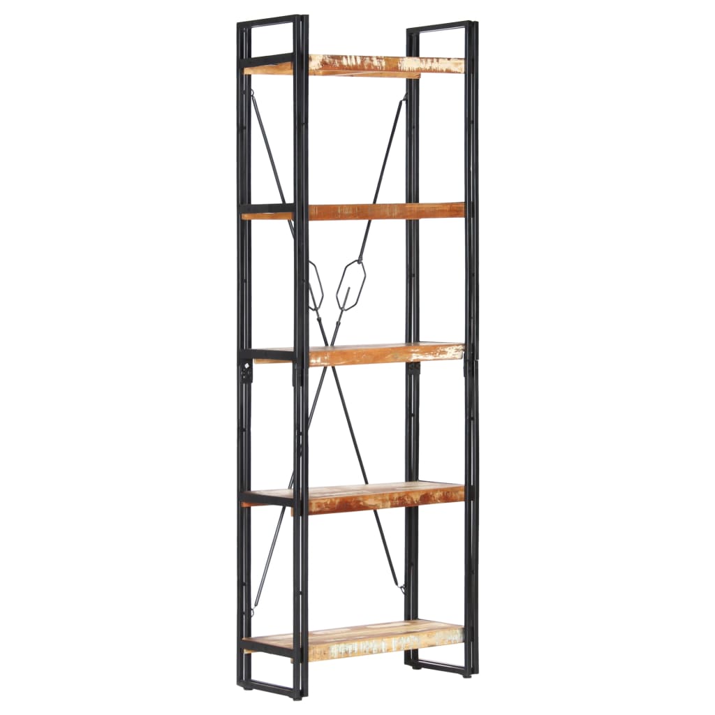 vidaXL 5-Tier Bookcase 60x30x180 cm Solid Reclaimed Wood