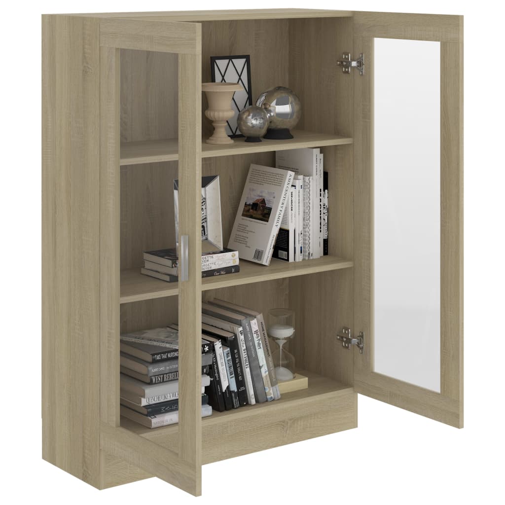 vidaXL Vitrine Cabinet Sonoma Oak 82.5x30.5x115 cm Engineered Wood