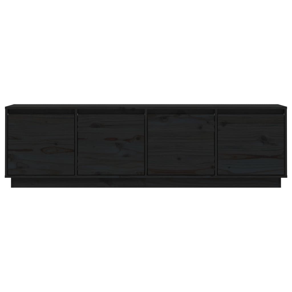 vidaXL TV Cabinet Black 156x37x45 cm Solid Wood Pine