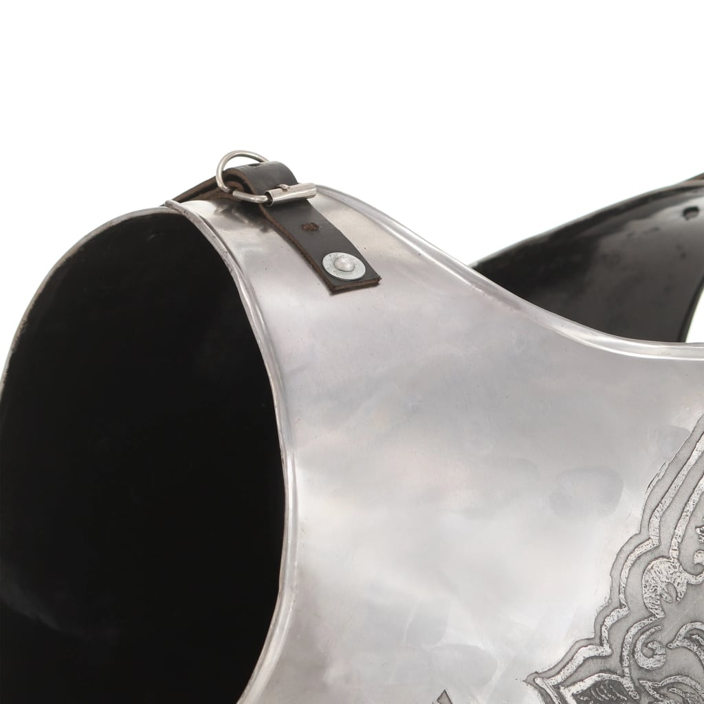 vidaXL Medieval Knight Body Armour Cuirass Replica LARP Silver Steel